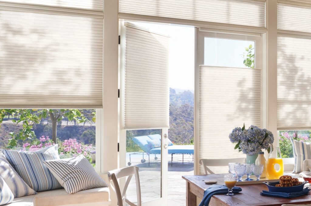 Duette® Honeycomb Shades with PowerView® Automation in a kitchen